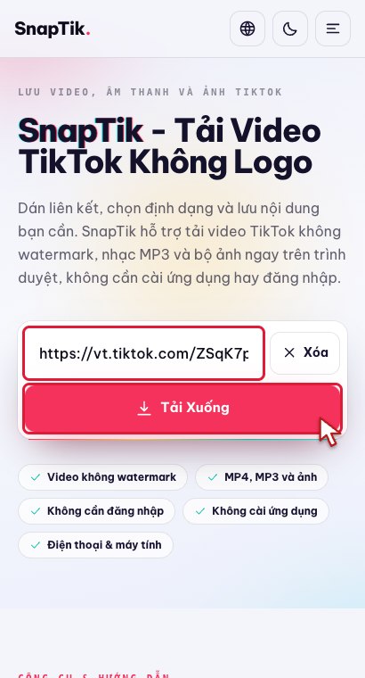 Dán vào ô tải của SnapTik